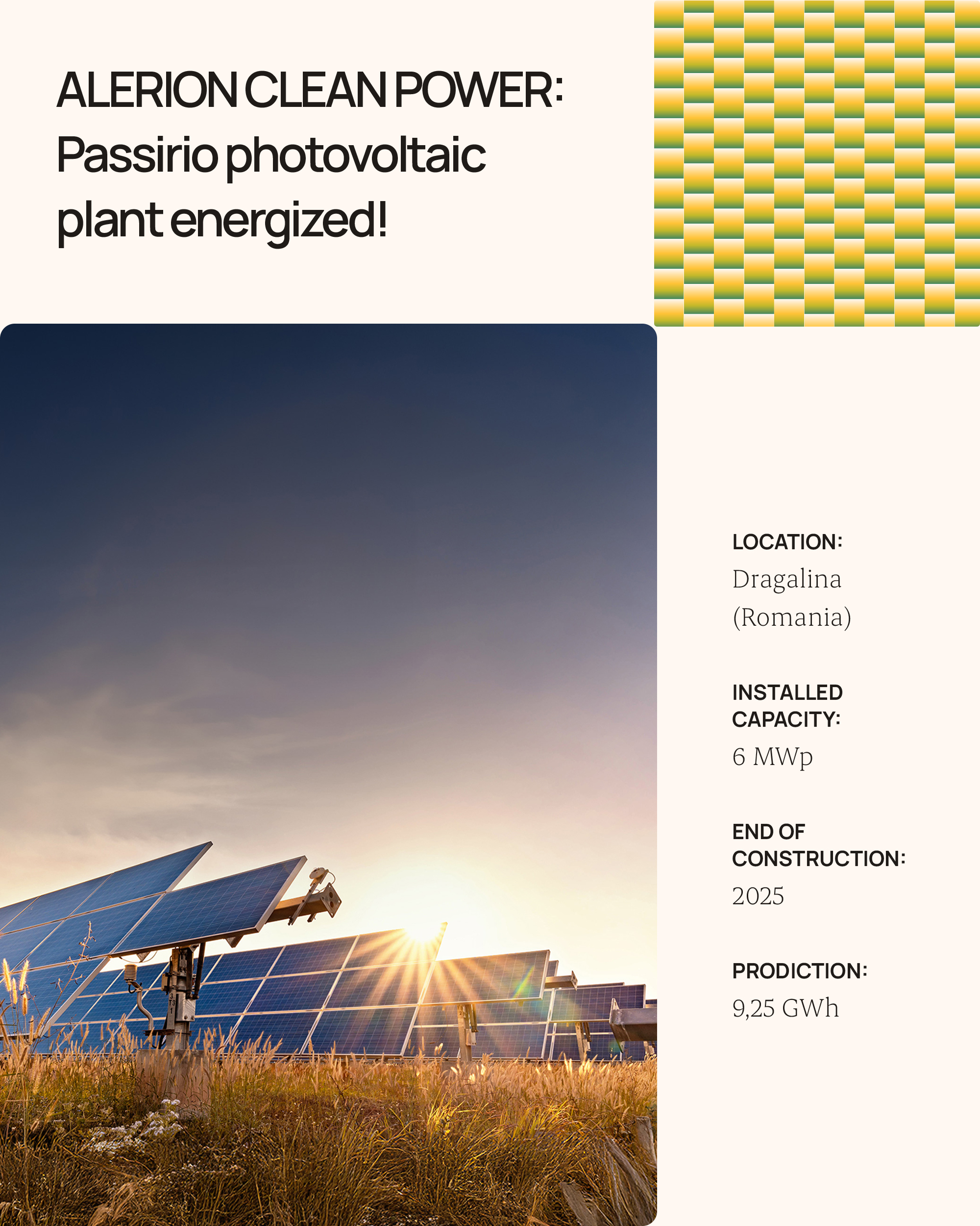 Passirio photovoltaic power plant in Romania