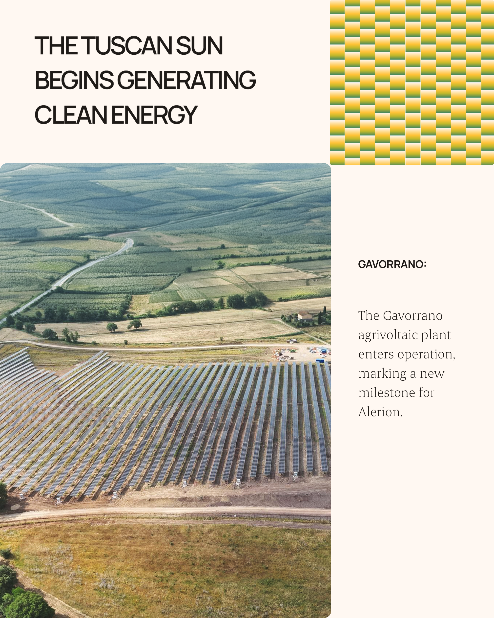 The Gavorrano Agrivoltaic Plant Begins Operations